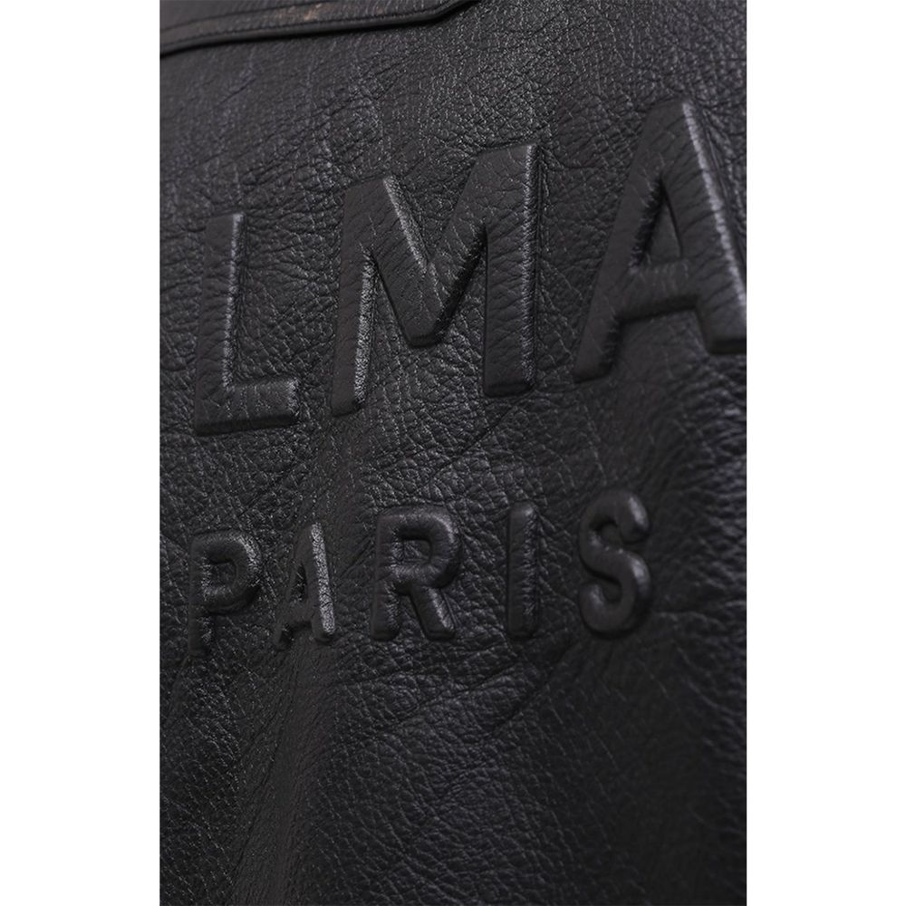 Balmain Black Leather Biker Jacket Balmain