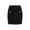 Balmain Black Cotton Mini Skirt Balmain