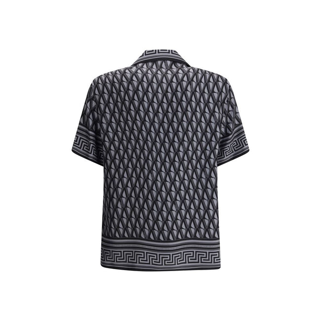 Versace Gray Silk Pattern Shirt Versace