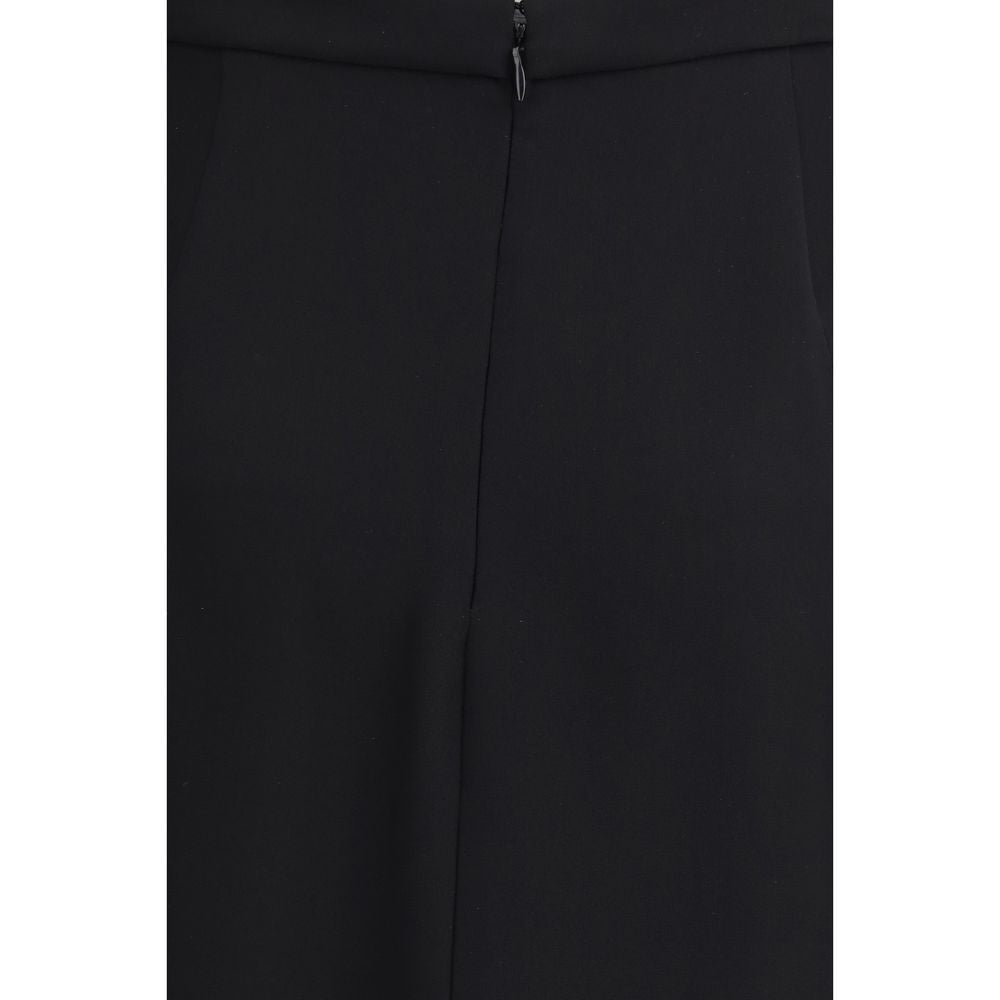 Valentino Black Silk Long Skirt Valentino
