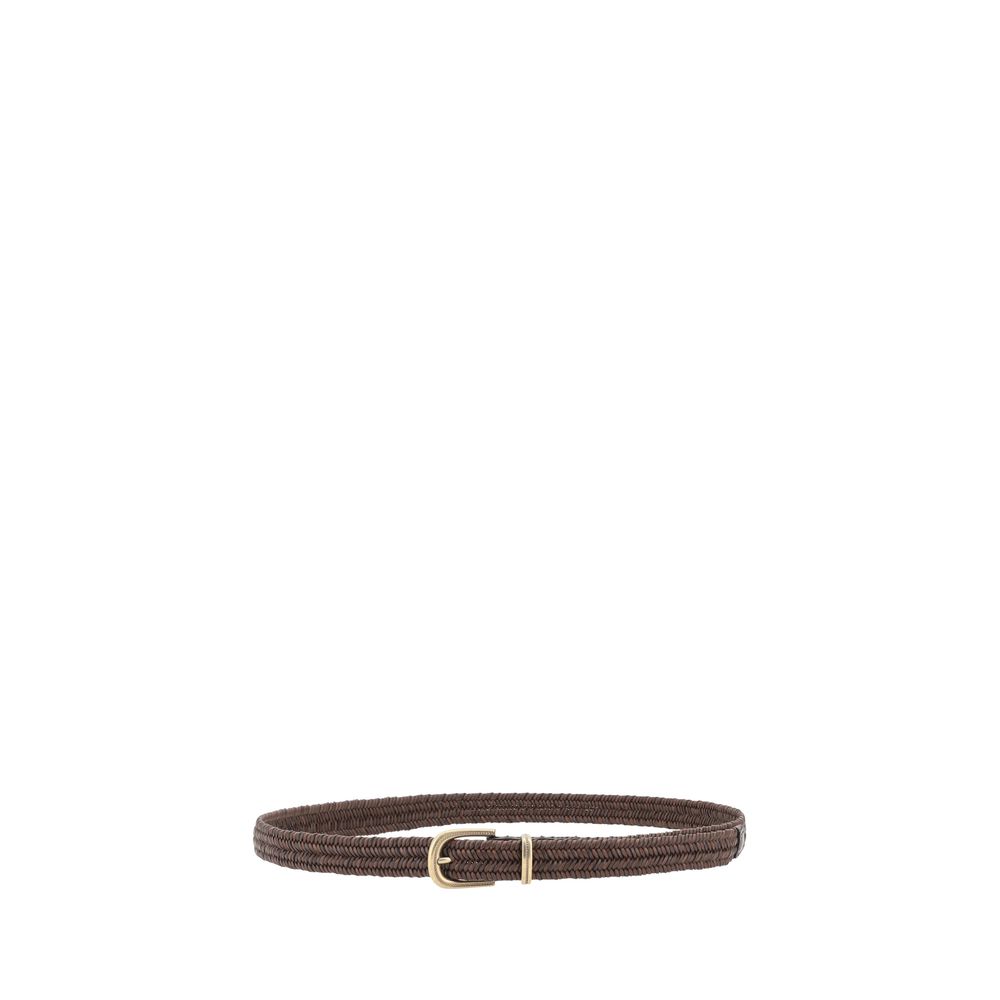 Brunello Cucinelli Brown Calf Leather Bos Taurus Regular Belt Brunello Cucinelli