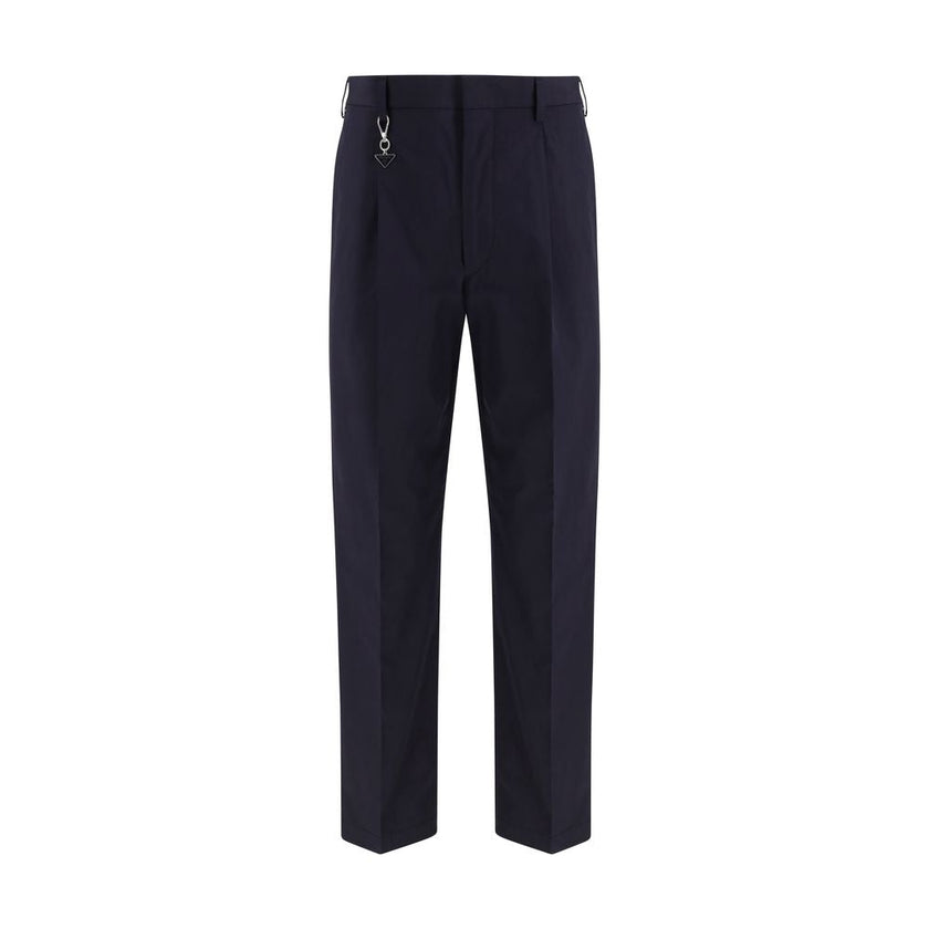 Prada Blue Cotton Dress Pants Prada