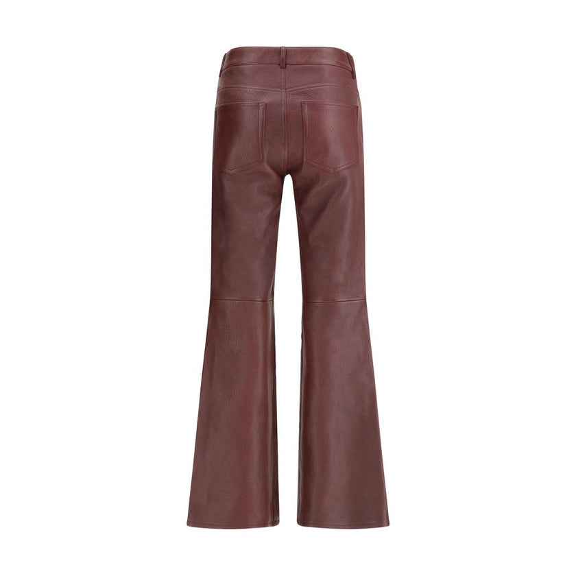 Chloé Bordeaux Leather Pants Chloé