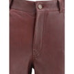 Chloé Bordeaux Leather Pants Chloé