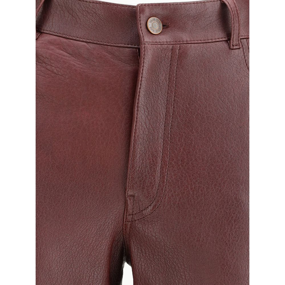 Chloé Bordeaux Leather Pants Chloé
