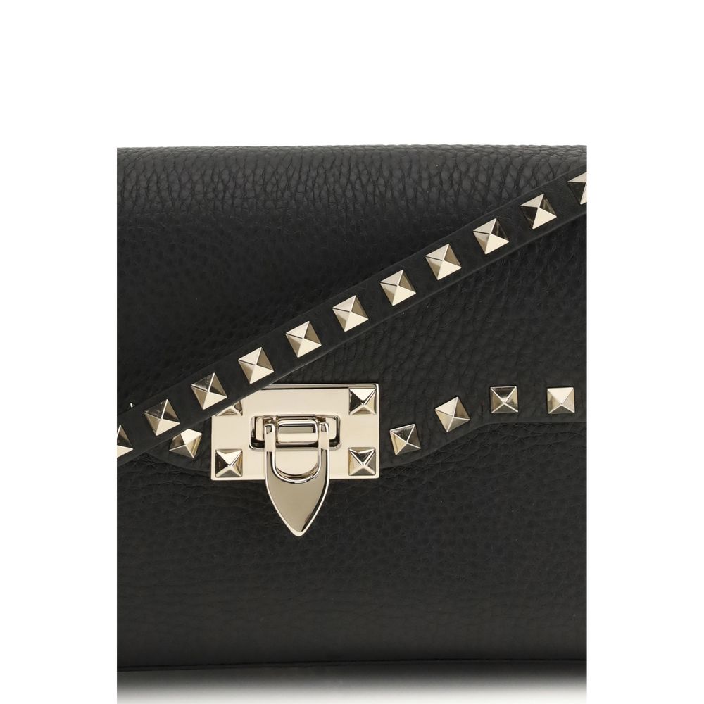 Valentino Garavani Black Calf Leather Bos Taurus Shoulder Bag Valentino Garavani