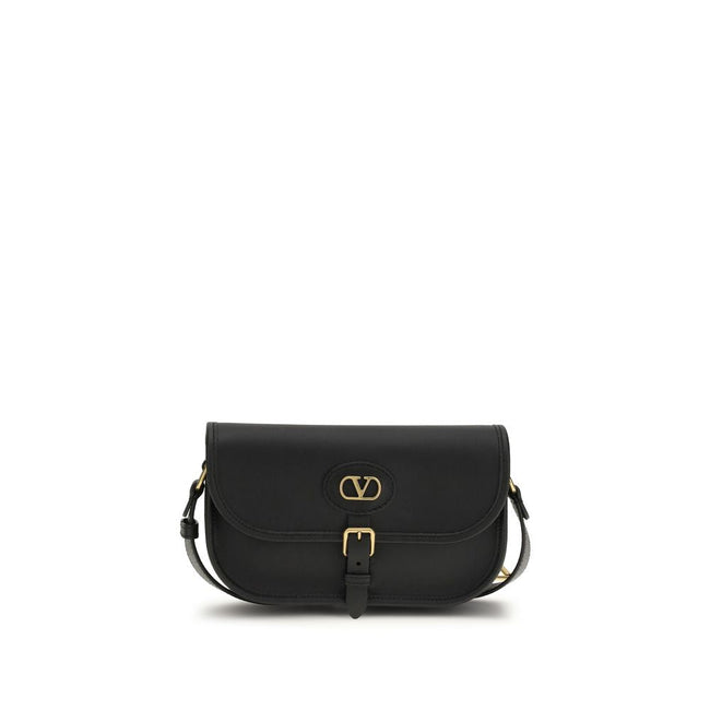 Valentino Garavani Black Calf Leather Bos Taurus Shoulder Bag Valentino Garavani
