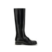 Prada Black Calf Leather Bos Taurus Flat Boots Prada