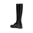 Prada Black Calf Leather Bos Taurus Flat Boots Prada