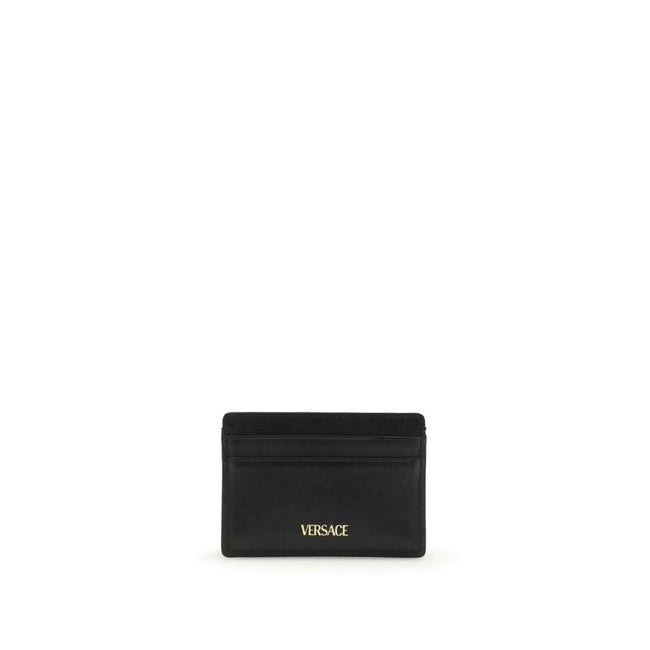 Versace Black Calf Leather Bos Taurus Wallet Versace