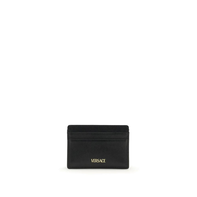 Versace Black Calf Leather Bos Taurus Wallet Versace