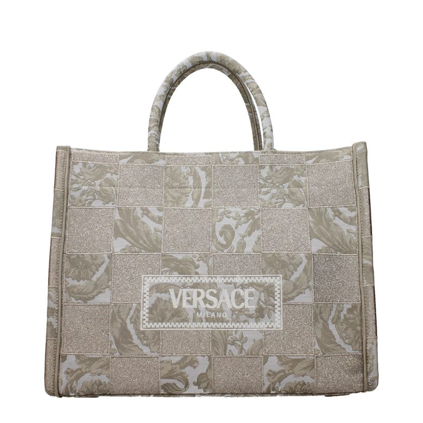 Versace Beige Fabric Handbag Versace