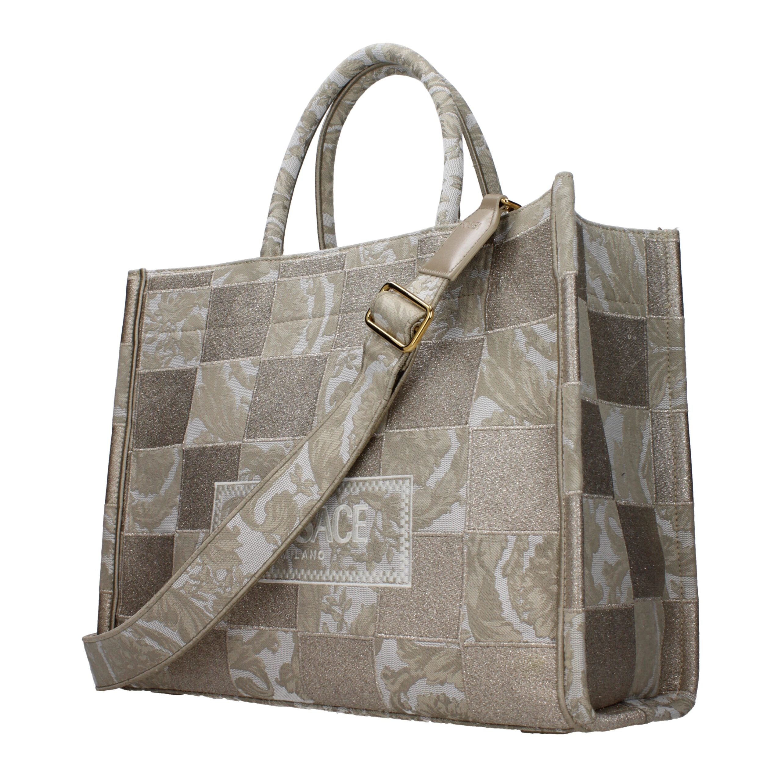 Versace Beige Fabric Handbag Versace