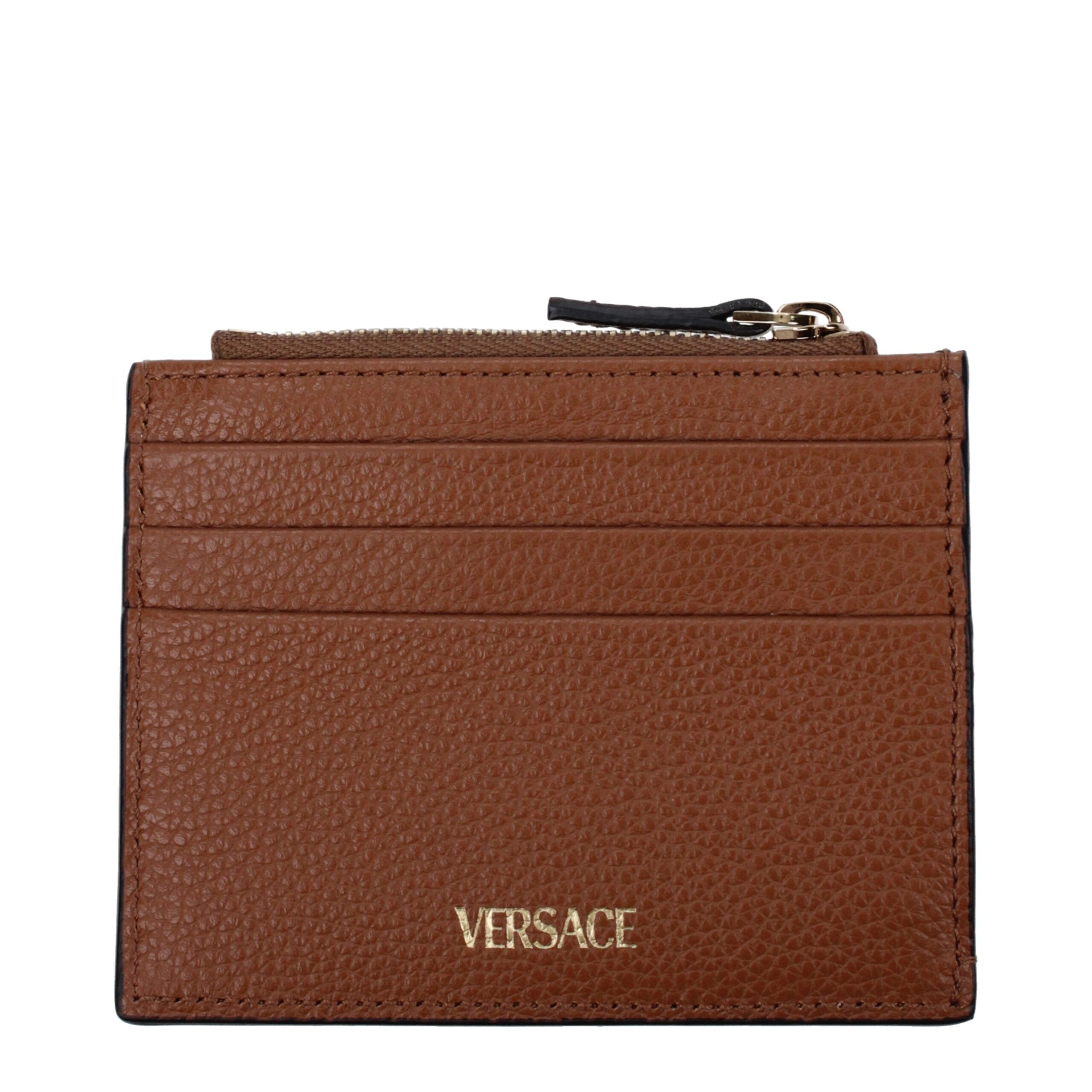 Versace Brown Leather Wallet Versace