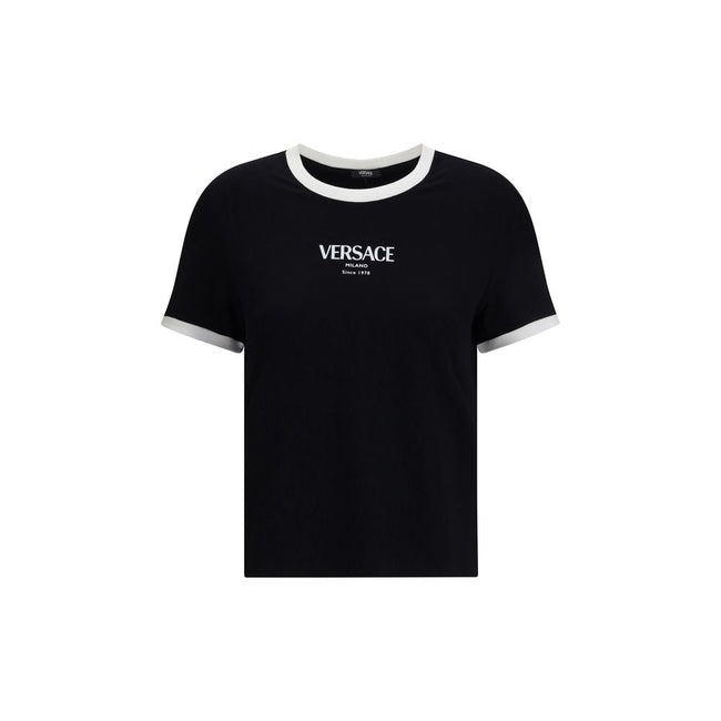 Versace Black Viscose T-Shirt Versace