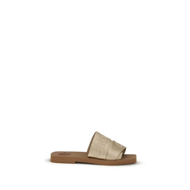 Chloé Gold Polyester Sandals Chloé
