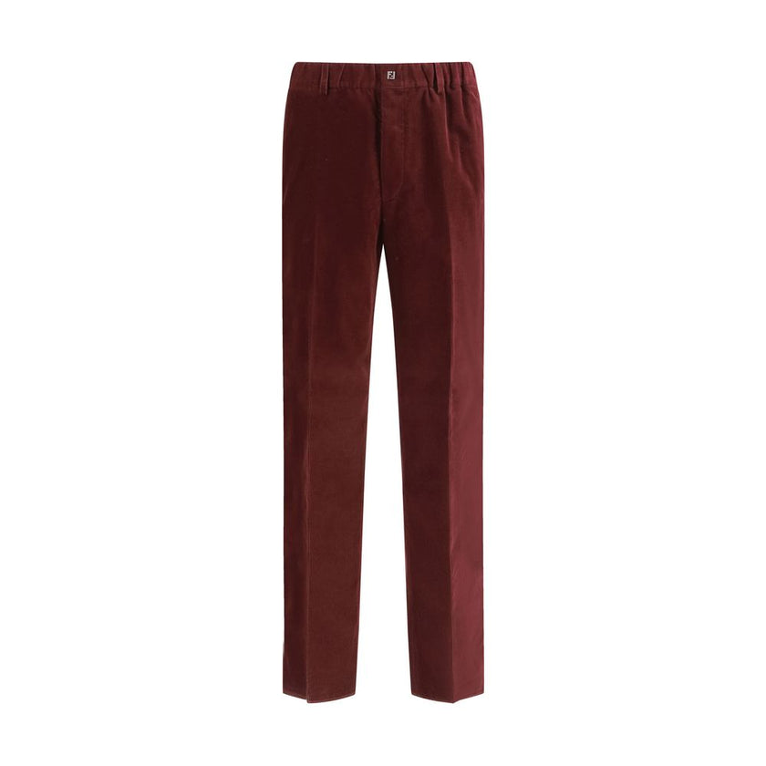 Fendi Bordeaux Cotton Casual Pants Fendi