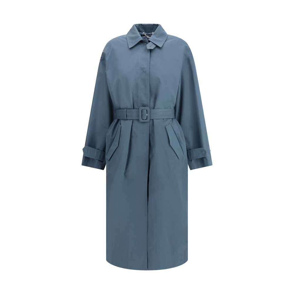 Fendi Light Blue Cotton Coat Fendi