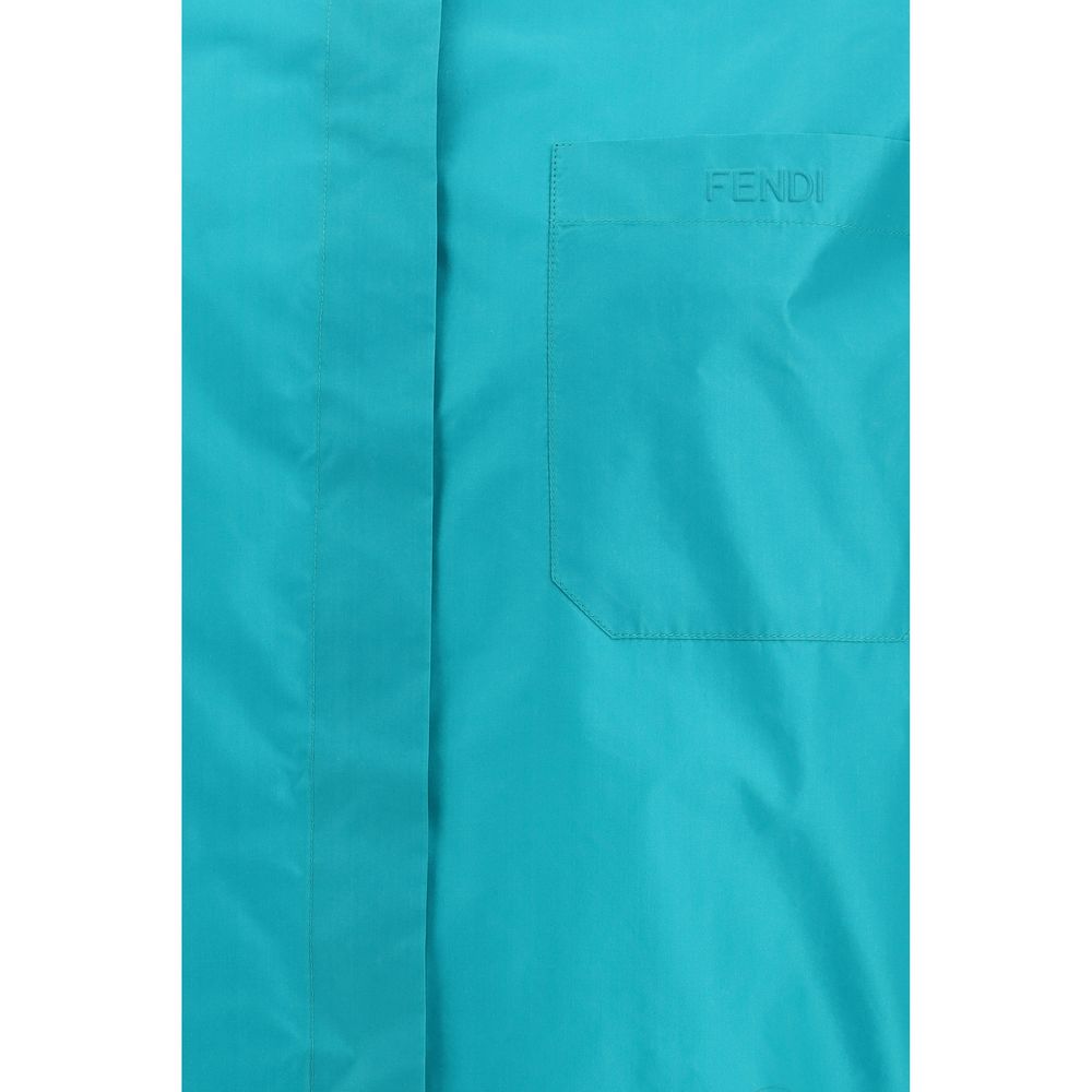 Fendi Light Blue Silk Dress Shirt Fendi