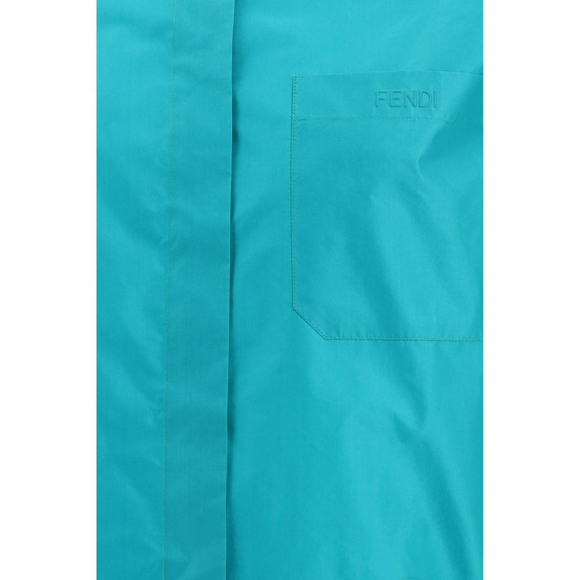 Fendi Light Blue Silk Dress Shirt Fendi