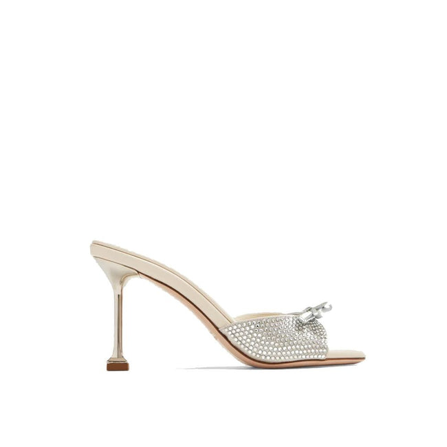 Miu Miu Silver Silk Mules Miu Miu