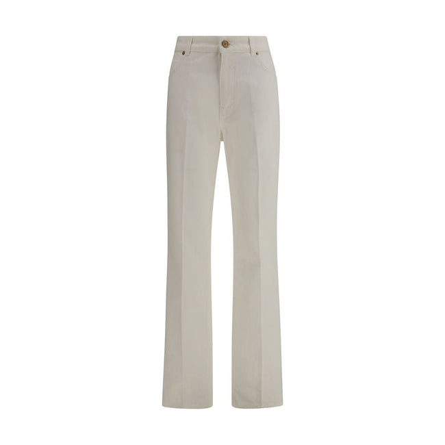 Balmain White Cotton Straight-Leg Jeans Balmain
