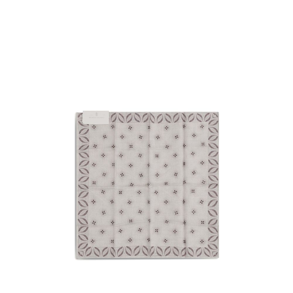 Brunello Cucinelli Beige Silk Pocket Square Brunello Cucinelli