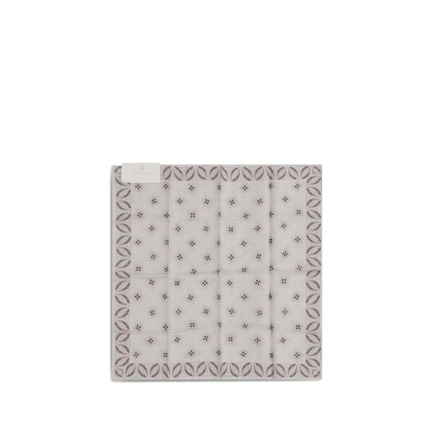 Brunello Cucinelli Beige Silk Pocket Square Brunello Cucinelli