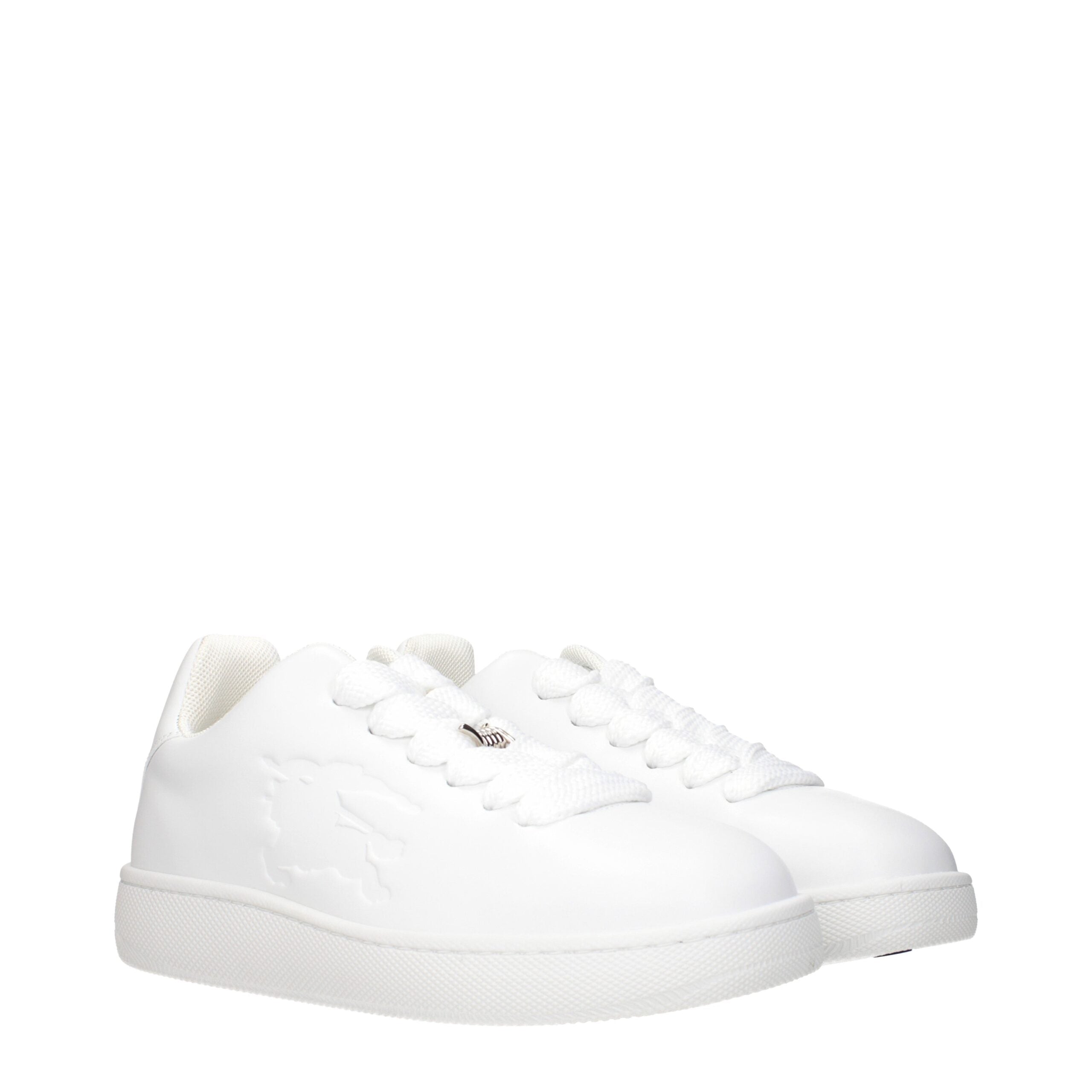 Burberry White Leather Low Top Sneakers Burberry