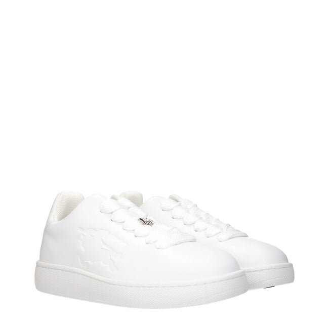 Burberry White Leather Low Top Sneakers Burberry