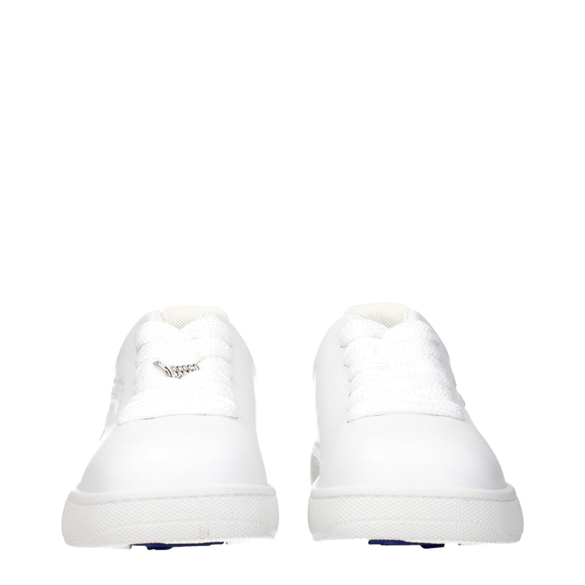 Burberry White Leather Low Top Sneakers Burberry