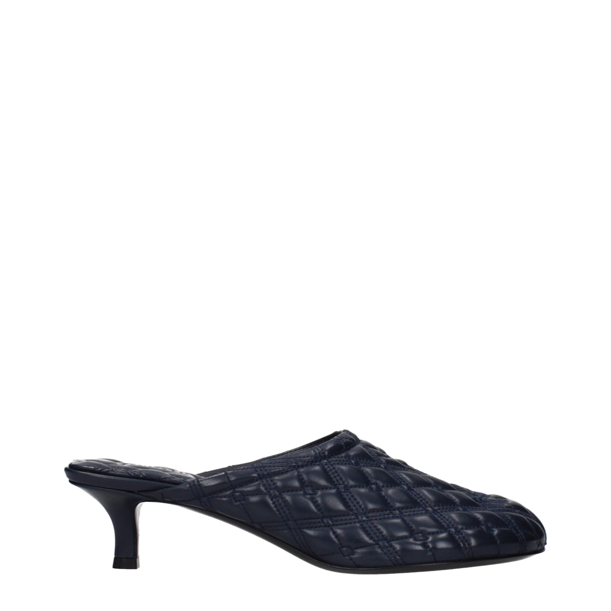 Burberry Blue Leather Slippers Burberry