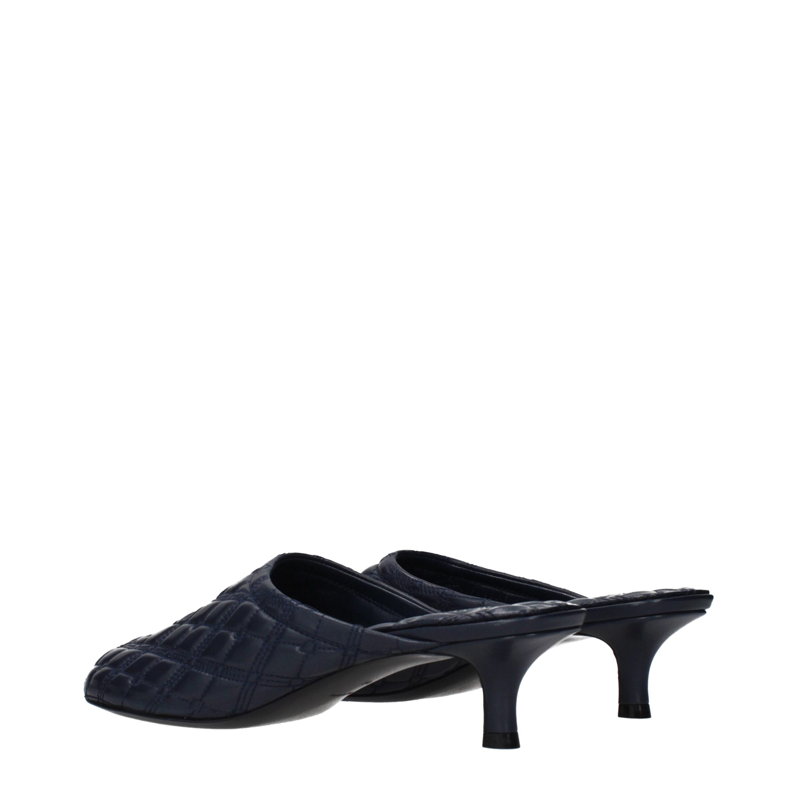 Burberry Blue Leather Slippers Burberry