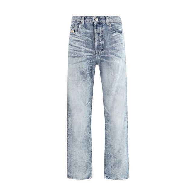 Diesel Light Blue Cotton Relaxed Fit Jeans Diesel