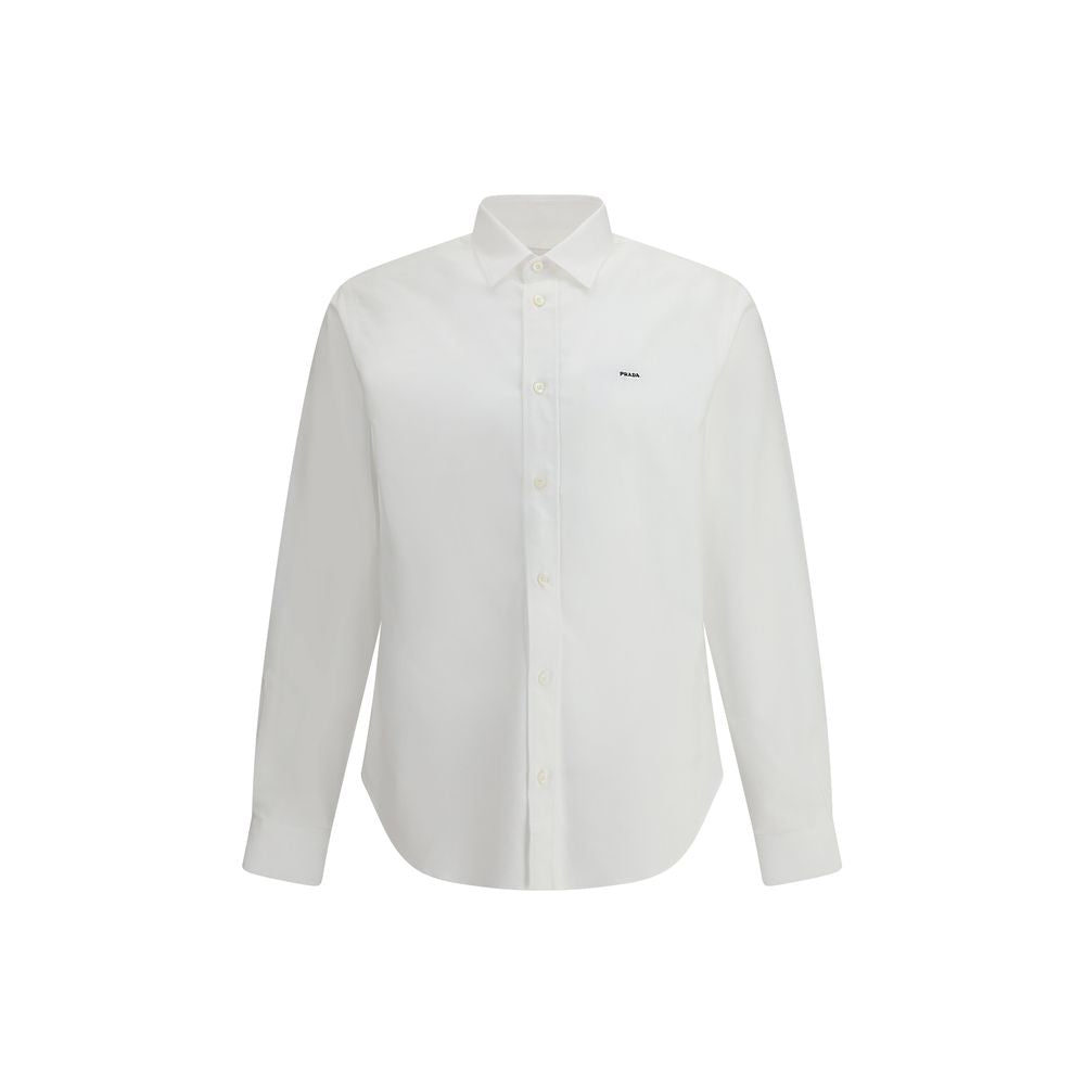 Prada White Fleece Wool Dress Shirt Prada