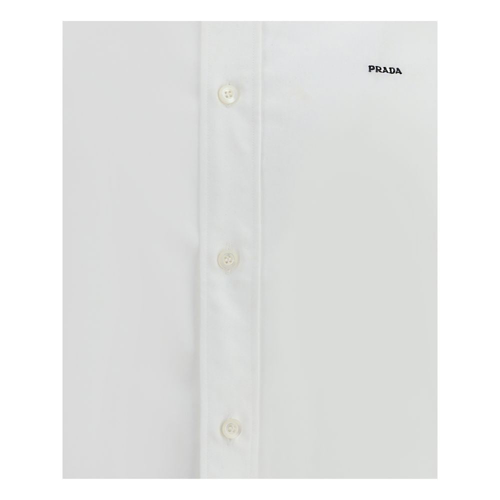 Prada White Fleece Wool Dress Shirt Prada