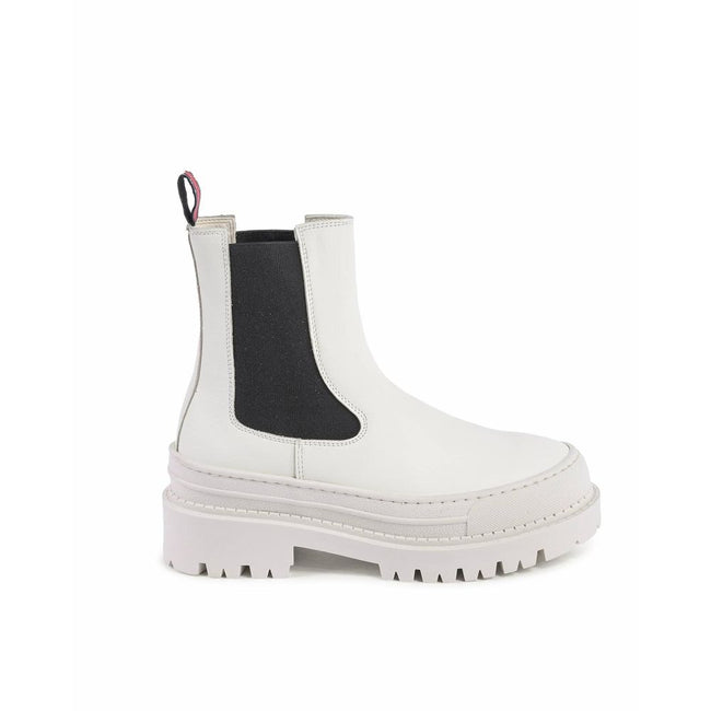 Tommy Hilfiger White Leather Ankle Boots Tommy Hilfiger