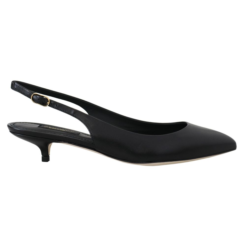 Dolce & Gabbana Black Leather High Heel Pumps Dolce & Gabbana