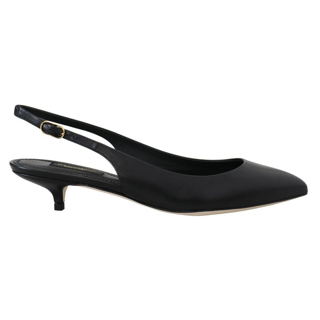 Dolce & Gabbana Black Leather High Heel Pumps Dolce & Gabbana