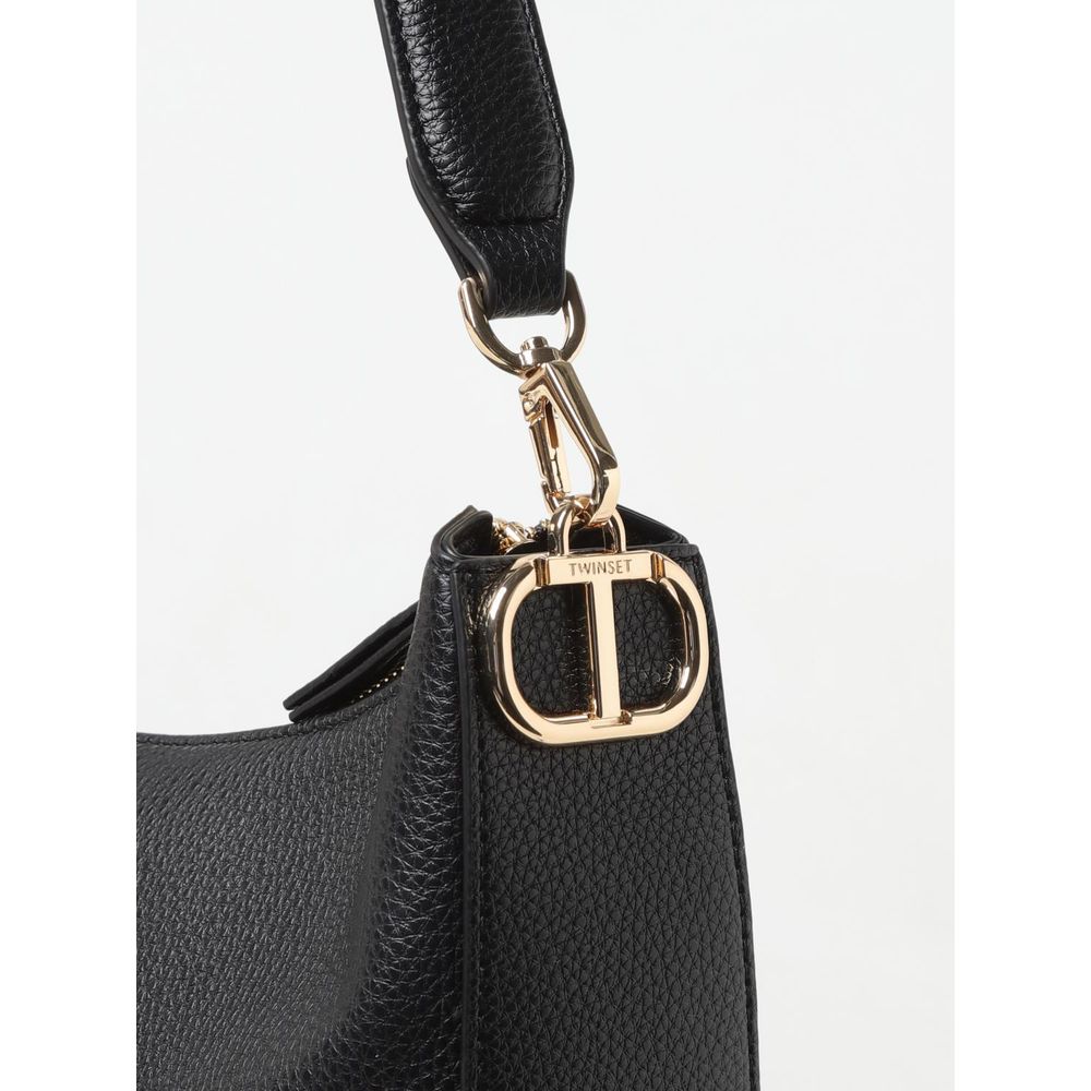 Twinset Black Leather Shoulder Bag Twinset