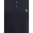 Brunello Cucinelli Blue Cotton Polo Shirt