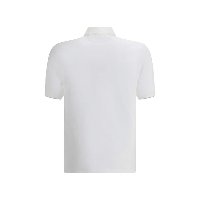 Brunello Cucinelli White Cotton Polo Shirt