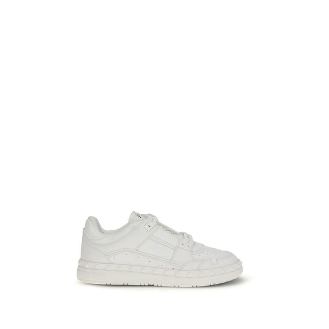 Valentino Garavani White Calf Leather Bos Taurus Low Top Sneakers Valentino Garavani