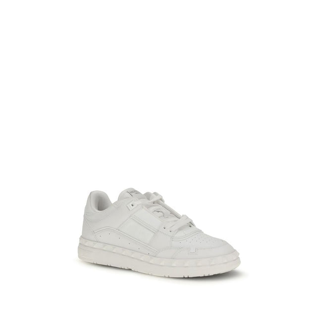 Valentino Garavani White Calf Leather Bos Taurus Low Top Sneakers Valentino Garavani