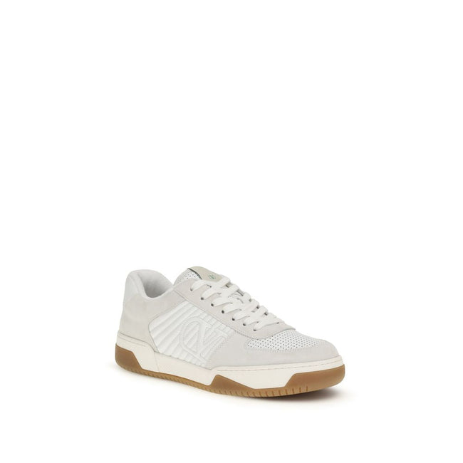 Valentino Garavani White Calf Leather Bos Taurus Athletic Sneakers Valentino Garavani