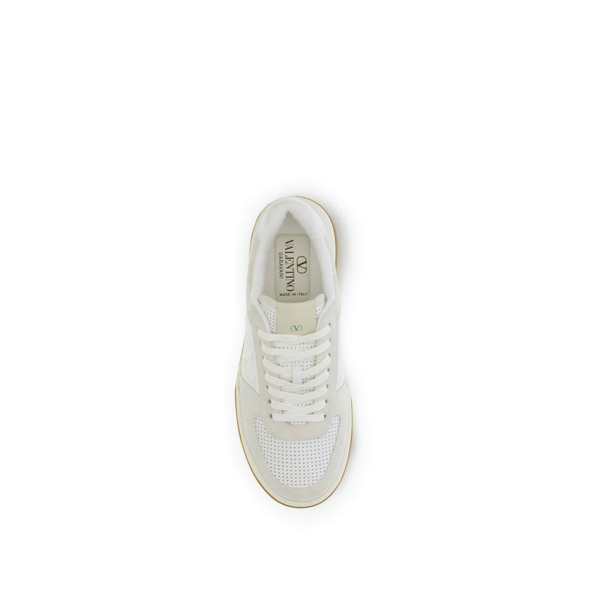 Valentino Garavani White Calf Leather Bos Taurus Athletic Sneakers Valentino Garavani