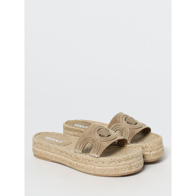 Versace Beige Jute Espadrilles Versace