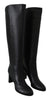 Jimmy Choo Elegant Black Calf Leather Heeled Boots Jimmy Choo