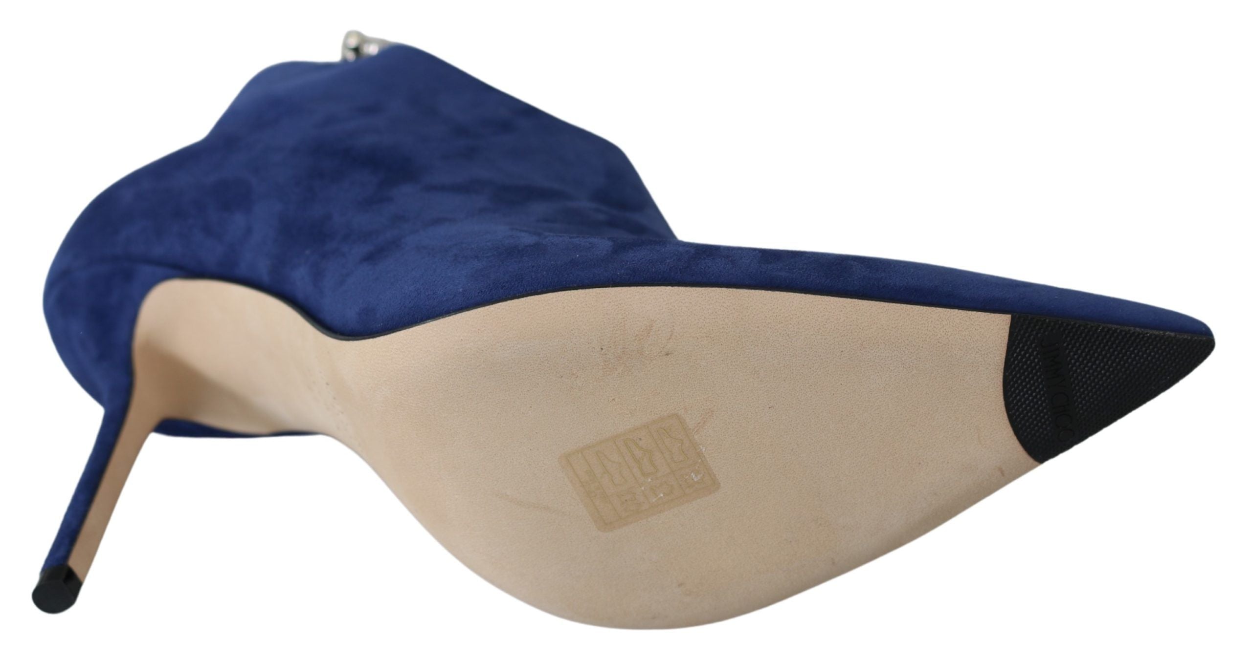 Jimmy Choo Pop Blue Crystal-Strap Heeled Boots Jimmy Choo