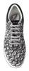 Jimmy Choo Glittering Slip-On Sneakers - Silver and Black Jimmy Choo
